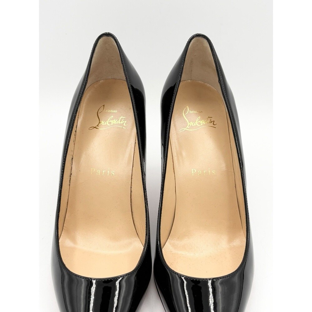 Christian Louboutin Kate 85mm Black Patent Leather Stiletto Heels Sz EU 37 - Picture 7 of 12